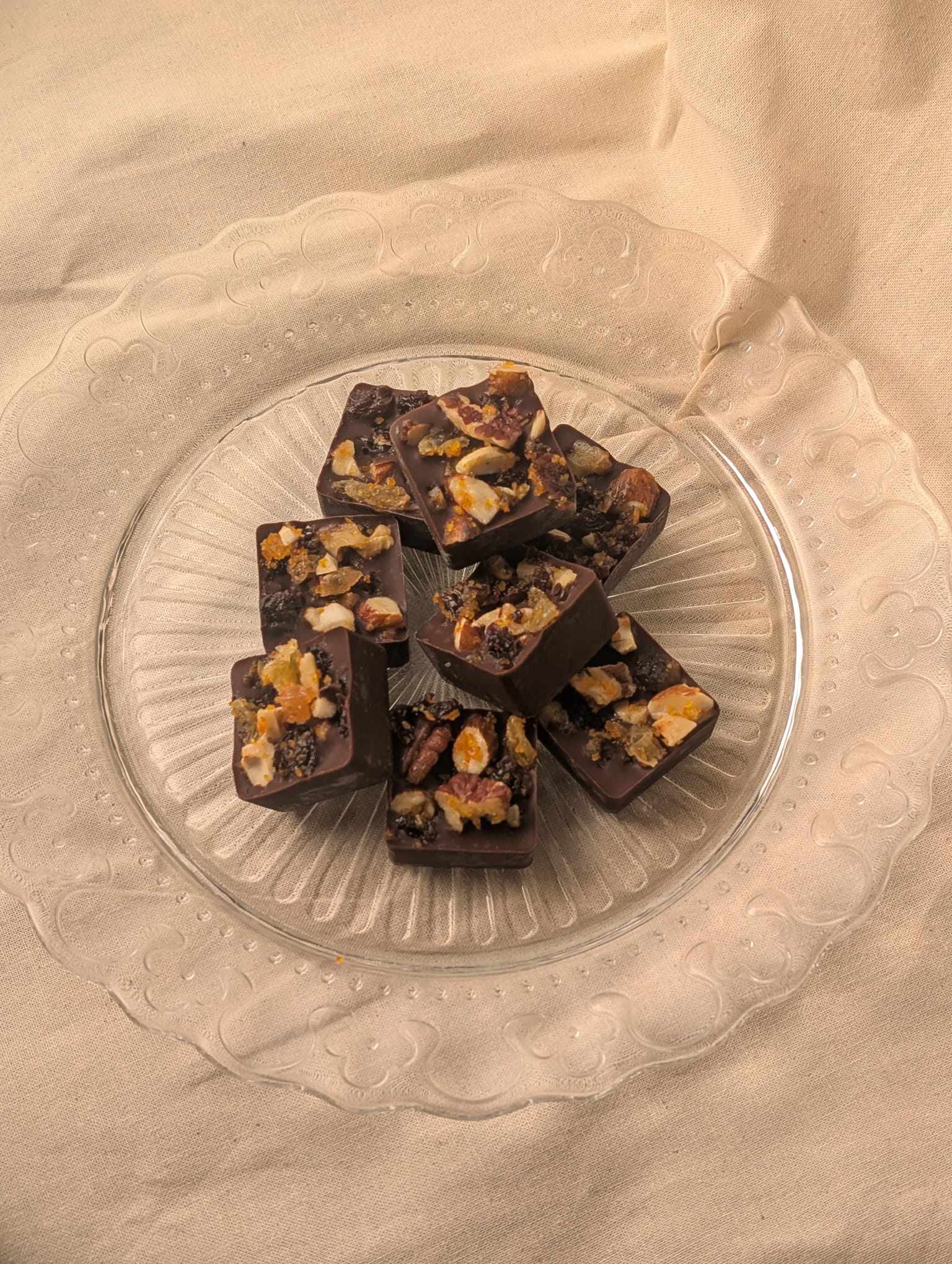 Handmade Raw Chocolate with Fermented Fruit and Salted Toasted Mixed Nuts